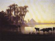 Theodore Frere Along the Nile at Giza oil